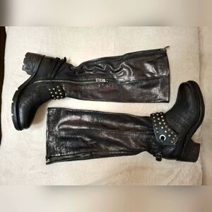 Size 37 A.S.98 black metallic boots